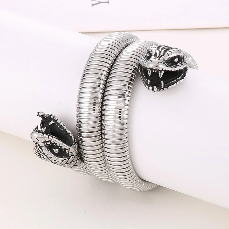 1 Piece Hip-Hop Snake Titanium Steel Plating Bangle 2 1 Piece Hip-Hop Snake Titanium Steel Plating Bangle - Image 2