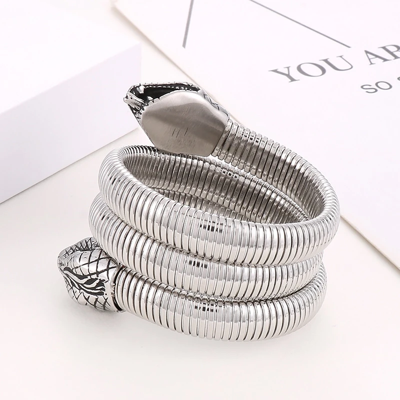 1 Piece Hip-Hop Snake Titanium Steel Plating Bangle 5 1 Piece Hip-Hop Snake Titanium Steel Plating Bangle - Image 5
