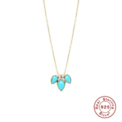 Fashion Water Droplets Tassel Sterling Silver Inlay Turquoise Zircon Necklace 8 Fashion Water Droplets Tassel Sterling Silver Inlay Turquoise Zircon Necklace -Deals Glis Jewel Store 1628965205482541056