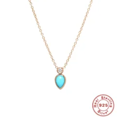 Fashion Water Droplets Tassel Sterling Silver Inlay Turquoise Zircon Necklace 10 Fashion Water Droplets Tassel Sterling Silver Inlay Turquoise Zircon Necklace -Deals Glis Jewel Store 1628965205553844224