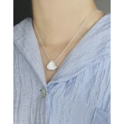 1 Piece Fashion Shell Sterling Silver Plating Pendant Necklace -Deals Glis Jewel Store 1630817840472920064