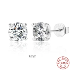 1 Pair Fashion Geometric Sterling Silver Inlay Zircon Ear Studs -Deals Glis Jewel Store 1632550220200022016