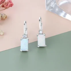1 Pair Simple Style Square Sterling Silver Plating Inlay Gem Earrings -Deals Glis Jewel Store 1636560183134130176
