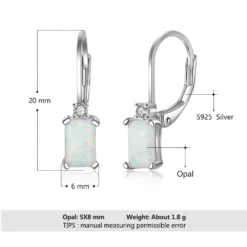 1 Pair Simple Style Square Sterling Silver Plating Inlay Gem Earrings -Deals Glis Jewel Store 1636560188385398784