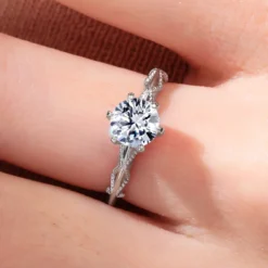 Classic Style Hexagram Round Sterling Silver Inlay Moissanite Rings -Deals Glis Jewel Store 1636650725138370560