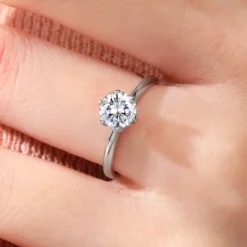 Classic Style Hexagram Round Sterling Silver Inlay Moissanite Rings -Deals Glis Jewel Store 1636651168979619840