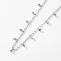 Simple Style Circle Round Sterling Silver Plating Inlay Zircon Rhodium Plated Choker -Deals Glis Jewel Store 1636962573637259264