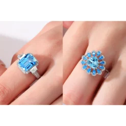 Simple Style Heart Shape Sterling Silver Inlay Zircon Rings