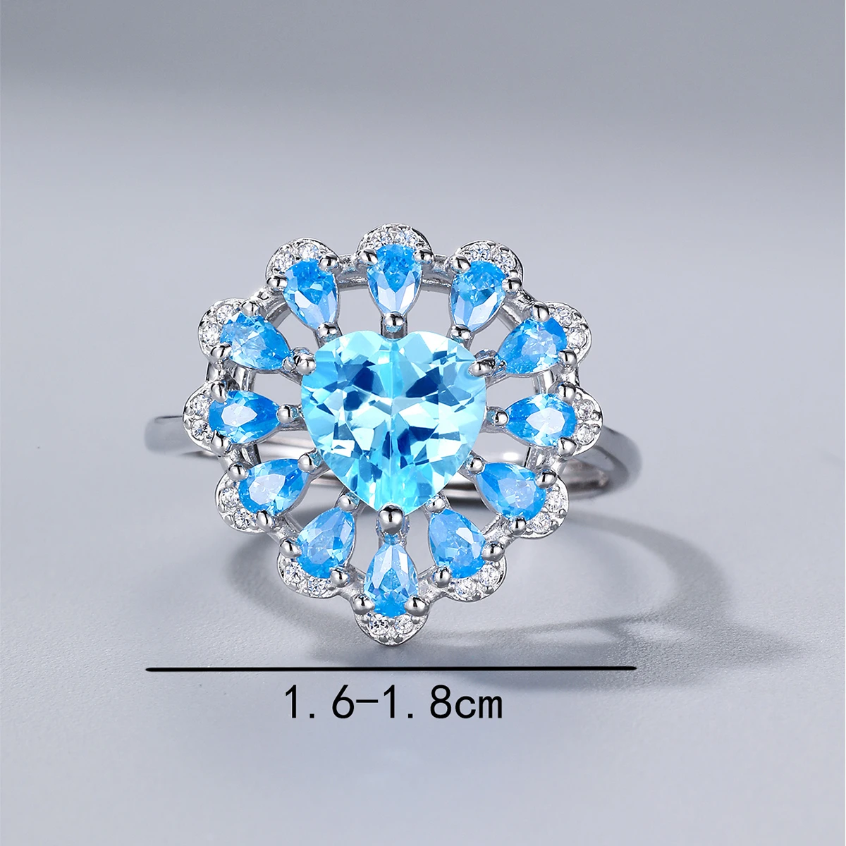 Simple Style Heart Shape Sterling Silver Inlay Zircon Rings 4 Simple Style Heart Shape Sterling Silver Inlay Zircon Rings - Image 4