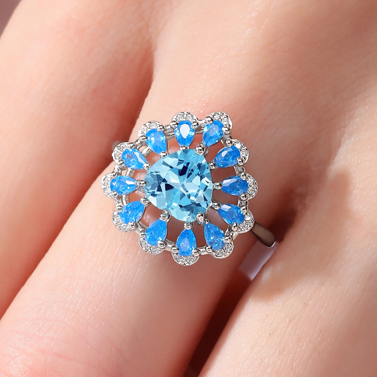 Simple Style Heart Shape Sterling Silver Inlay Zircon Rings 3 Simple Style Heart Shape Sterling Silver Inlay Zircon Rings - Image 3