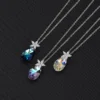 1 Piece Sweet Water Droplets Sterling Silver Plating Inlay Artificial Gemstones Pendant Necklace