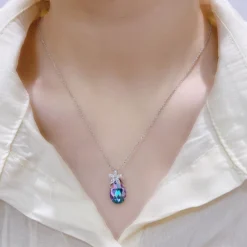 1 Piece Sweet Water Droplets Sterling Silver Plating Inlay Artificial Gemstones Pendant Necklace -Deals Glis Jewel Store 1637665138414850048