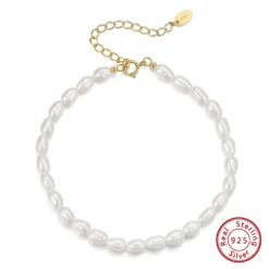 1 Piece Elegant Solid Color Freshwater Pearl Sterling Silver Beaded Plating Bracelets 7 1 Piece Elegant Solid Color Freshwater Pearl Sterling Silver Beaded Plating Bracelets -Deals Glis Jewel Store 1637690720540299264