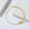 Simple Style Geometric Sterling Silver Inlay Zircon 14K Gold Plated Bracelets