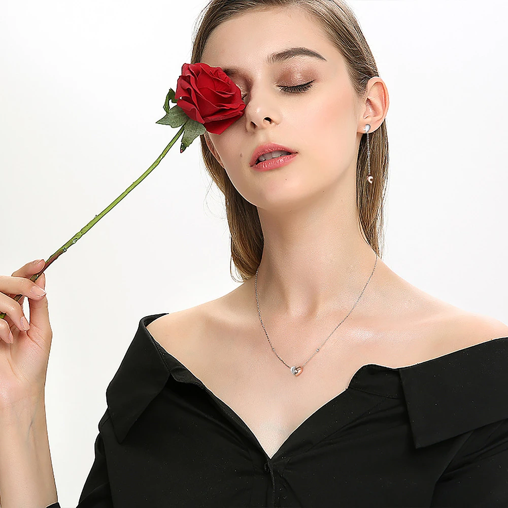 1 Piece Simple Style Heart Shape Sterling Silver Inlay Zircon Pendant Necklace 3 1 Piece Simple Style Heart Shape Sterling Silver Inlay Zircon Pendant Necklace - Image 3