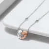 1 Piece Simple Style Heart Shape Sterling Silver Inlay Zircon Pendant Necklace