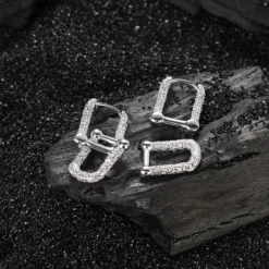 1 Pair Hip-Hop U Shape Sterling Silver Plating Drop Earrings -Deals Glis Jewel Store 1638381916979859456