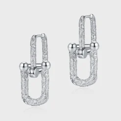 1 Pair Hip-Hop U Shape Sterling Silver Plating Drop Earrings