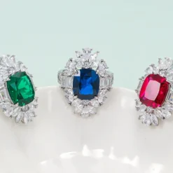 Retro Square Sterling Silver Inlay Zircon Rings -Deals Glis Jewel Store 1638426720866537472