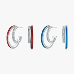 1 Pair Luxurious C Shape Sterling Silver Epoxy Plating Inlay Zircon Rhodium Plated Ear Studs -Deals Glis Jewel Store 1638779251962548224 1