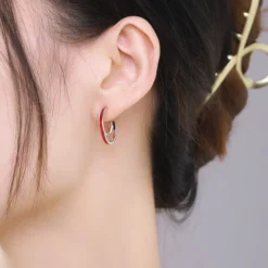 1 Pair Luxurious C Shape Sterling Silver Epoxy Plating Inlay Zircon Rhodium Plated Ear Studs -Deals Glis Jewel Store 1638779282199285761