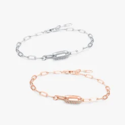 Shiny Lock Sterling Silver Plating Inlay Zircon Rose Gold Plated Rhodium Plated Bracelets 10 Shiny Lock Sterling Silver Plating Inlay Zircon Rose Gold Plated Rhodium Plated Bracelets -Deals Glis Jewel Store 1639167317428539392