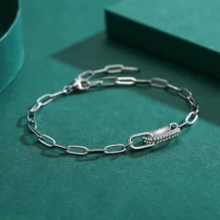 Shiny Lock Sterling Silver Plating Inlay Zircon Rose Gold Plated Rhodium Plated Bracelets 11 Shiny Lock Sterling Silver Plating Inlay Zircon Rose Gold Plated Rhodium Plated Bracelets -Deals Glis Jewel Store 1639167318602944512