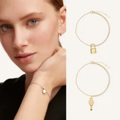 Modern Style Simple Style Lock Sterling Silver Plating Inlay Zircon Bracelets 9 Modern Style Simple Style Lock Sterling Silver Plating Inlay Zircon Bracelets -Deals Glis Jewel Store 1640155170404962304