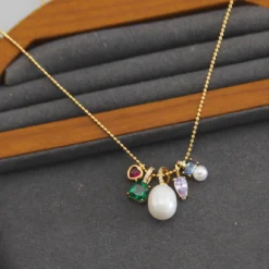 Elegant Square Heart Shape Freshwater Pearl Copper Inlay Zircon Pendant Necklace -Deals Glis Jewel Store 1640530258925064192