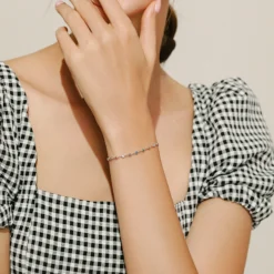 Sweet Round Sterling Silver Plating Inlay Zircon Rhodium Plated Bracelets -Deals Glis Jewel Store 1641797725420916736