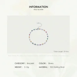 Sweet Round Sterling Silver Plating Inlay Zircon Rhodium Plated Bracelets -Deals Glis Jewel Store 1641797725584494592