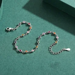 Sweet Round Sterling Silver Plating Inlay Zircon Rhodium Plated Bracelets -Deals Glis Jewel Store 1641797725639020544