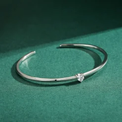 INS Style Round Sterling Silver Plating Inlay Zircon Rhodium Plated Cuff Bracelets -Deals Glis Jewel Store 1643092873152958464 1