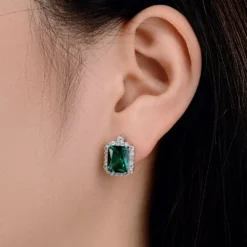1 Pair Luxurious Rectangle Sterling Silver Plating Inlay Zircon Ear Studs 10 1 Pair Luxurious Rectangle Sterling Silver Plating Inlay Zircon Ear Studs -Deals Glis Jewel Store 1643092944066056192