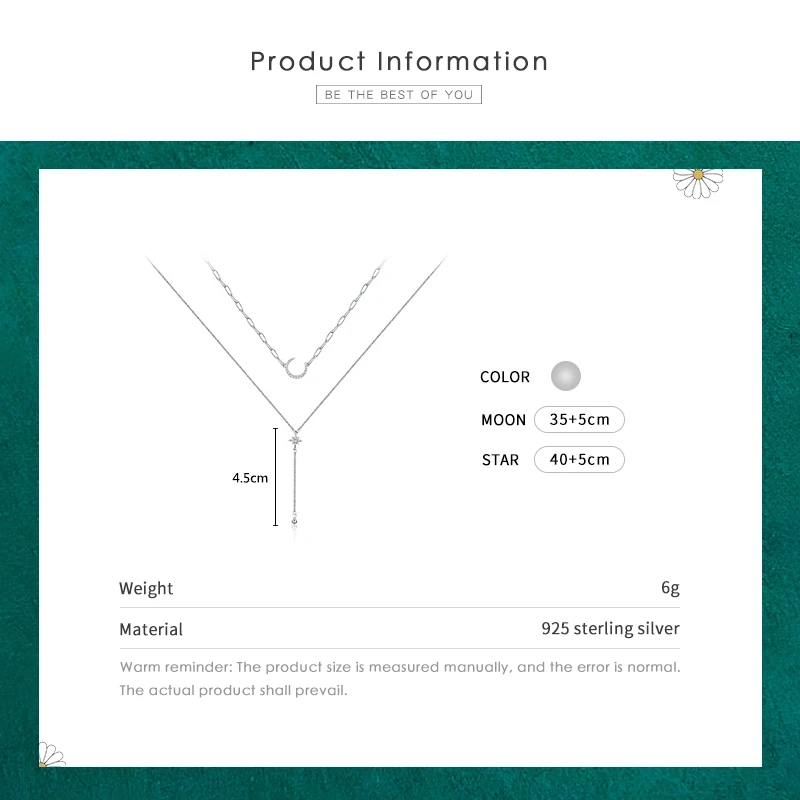 Elegant Simple Style Star Moon Sterling Silver Plating Inlay Zircon Rhodium Plated Layered Necklaces 6 Elegant Simple Style Star Moon Sterling Silver Plating Inlay Zircon Rhodium Plated Layered Necklaces - Image 6