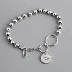 Casual Geometric Round Letter Sterling Silver Bracelets