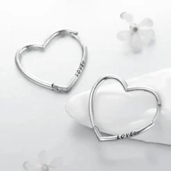 1 Pair Elegant Heart Shape Sterling Silver Plating Three-dimensional Earrings -Deals Glis Jewel Store 1643925575729025025