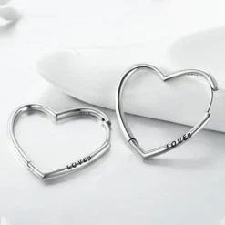1 Pair Elegant Heart Shape Sterling Silver Plating Three-dimensional Earrings -Deals Glis Jewel Store 1643925575800328192
