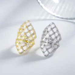 Exaggerated Geometric Sterling Silver Plating Inlay Artificial Gemstones Rings -Deals Glis Jewel Store 1645247271601836032 1