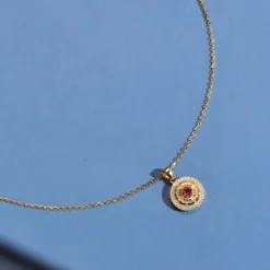 Simple Style Round Sterling Silver Hollow Out Inlay Zircon Pendant Necklace -Deals Glis Jewel Store 1645248021904101376