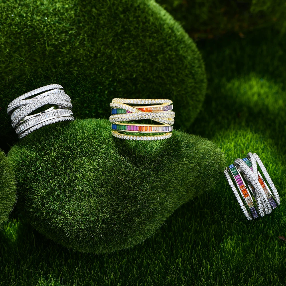 Classic Style Geometric Sterling Silver Inlay Artificial Gemstones Rings 1 Classic Style Geometric Sterling Silver Inlay Artificial Gemstones Rings