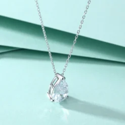 Simple Style Water Droplets Sterling Silver Inlay Zircon Pendant Necklace -Deals Glis Jewel Store 1645319929722966016