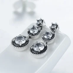1 Pair INS Style Vintage Style Round Sterling Silver Plating Inlay Zircon Drop Earrings 13 1 Pair INS Style Vintage Style Round Sterling Silver Plating Inlay Zircon Drop Earrings -Deals Glis Jewel Store 1646050826365571072 1