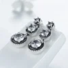 1 Pair INS Style Vintage Style Round Sterling Silver Plating Inlay Zircon Drop Earrings