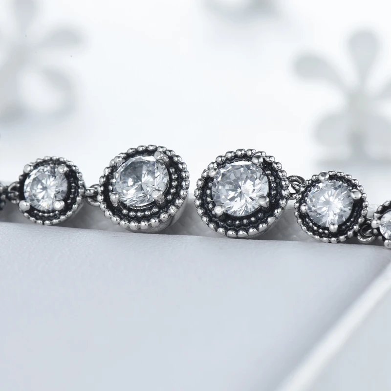 1 Pair INS Style Vintage Style Round Sterling Silver Plating Inlay Zircon Drop Earrings 3 1 Pair INS Style Vintage Style Round Sterling Silver Plating Inlay Zircon Drop Earrings - Image 3