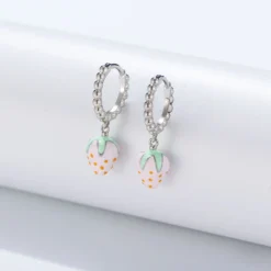 1 Pair Cute Sweet Strawberry Sterling Silver Drop Earrings -Deals Glis Jewel Store 1648176480934563840