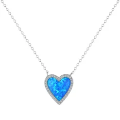 Lady Heart Shape Sterling Silver Inlay Zircon Pendant Necklace -Deals Glis Jewel Store 1648507982360743936