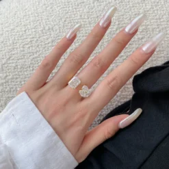 Elegant Classic Style Geometric Sterling Silver Plating Inlay Zircon Open Ring -Deals Glis Jewel Store 1648508080964636672