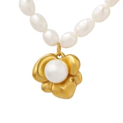 Elegant Baroque Style Irregular Flower Freshwater Pearl Titanium Steel Beaded Plating 18K Gold Plated Pendant Necklace 12 Elegant Baroque Style Irregular Flower Freshwater Pearl Titanium Steel Beaded Plating 18K Gold Plated Pendant Necklace -Deals Glis Jewel Store 1648645667272396800