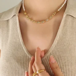 Elegant Baroque Style Color Block Freshwater Pearl Copper Beaded Plating 18K Gold Plated Necklace 12 Elegant Baroque Style Color Block Freshwater Pearl Copper Beaded Plating 18K Gold Plated Necklace -Deals Glis Jewel Store 1648648739709128704